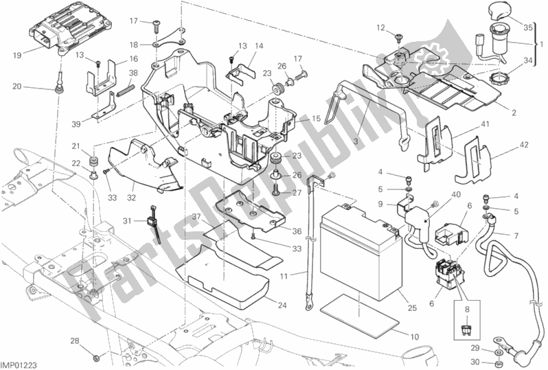 Alle onderdelen voor de Batterijhouder van de Ducati Scrambler Flat Track Thailand 803 2019
